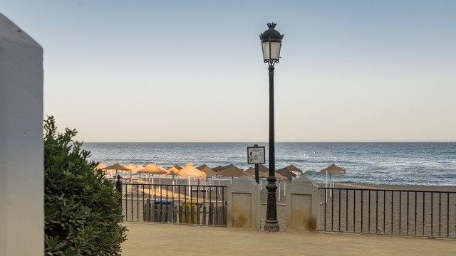 The beach promenade at the end of the road