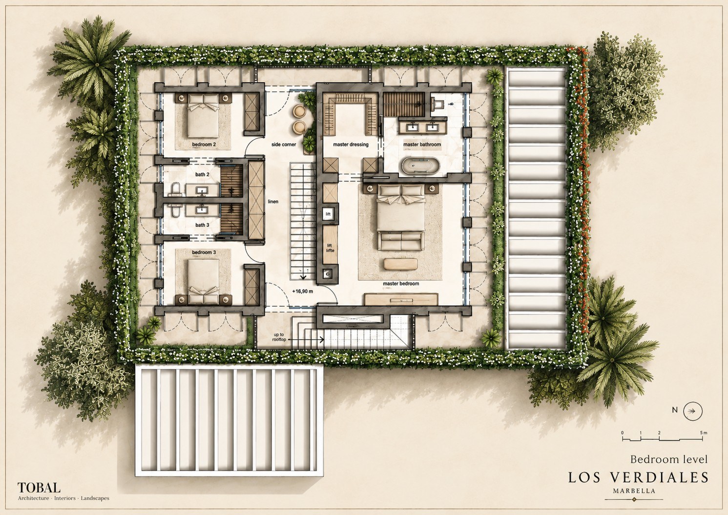 Bedroom level floor plan