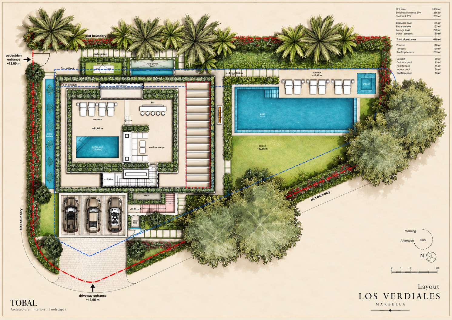 Site layout with rooftop terrace